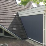 Lichoběžníkové stínění GJ MW Trapezoid u prosklené přístavby